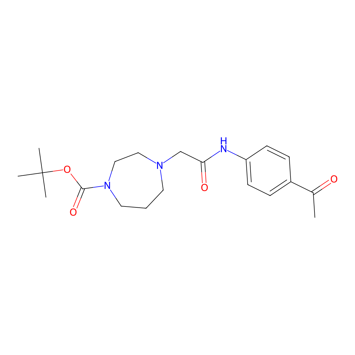 Tert-butyl 4-[2-(4-acetylanilino)-2-oxoethyl]-1,4-diazepane-1-carboxylate molecular structure, CAS 3030793-78-0