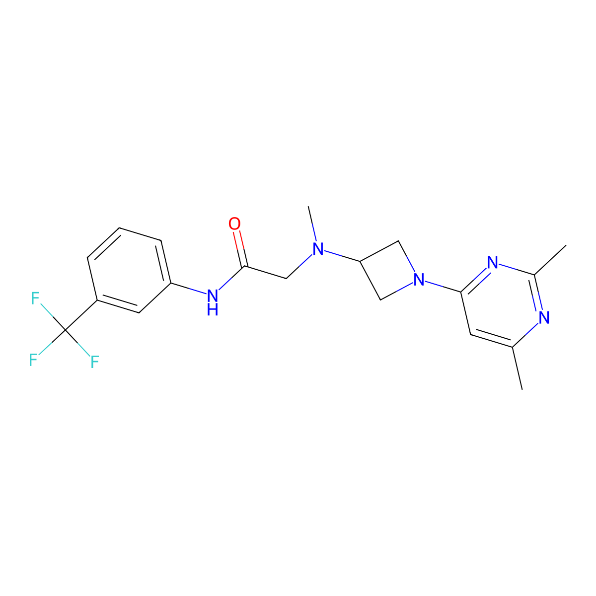 2-[[1-(2,6-dimethylpyrimidin-4-yl)azetidin-3-yl]-methylamino]-N-[3-(trifluoromethyl)phenyl]aceamide molecular structure, CAS 3030793-88-2