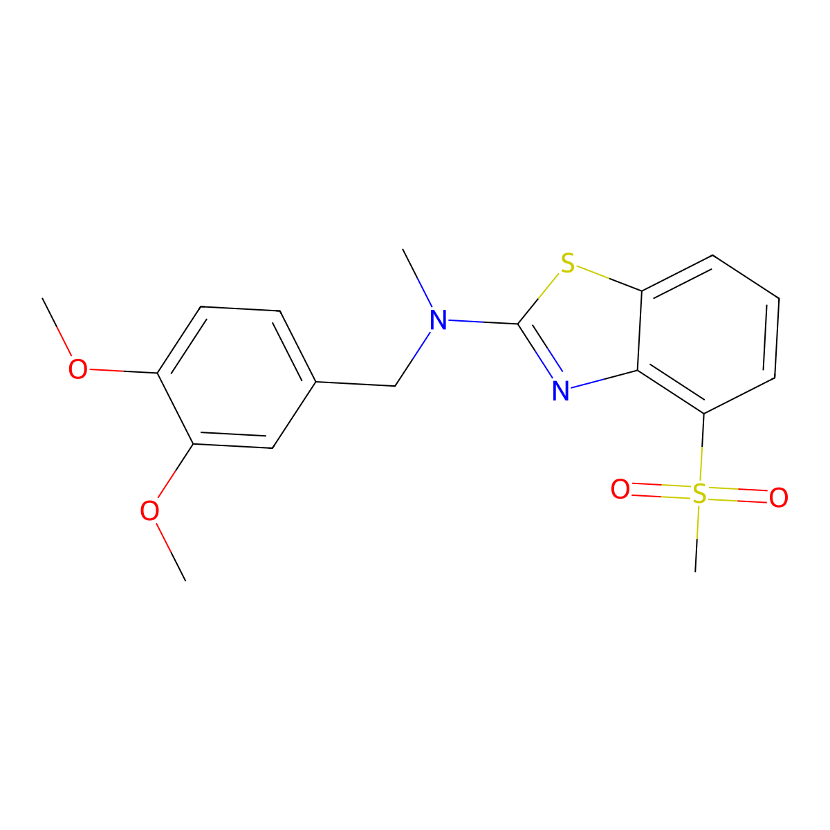 N-[(3,4-dimethoxyphenyl)methyl]-N-methyl-4-methylsulfonyl-1,3-benzothiazol-2-amine molecular structure, CAS 3030793-95-1