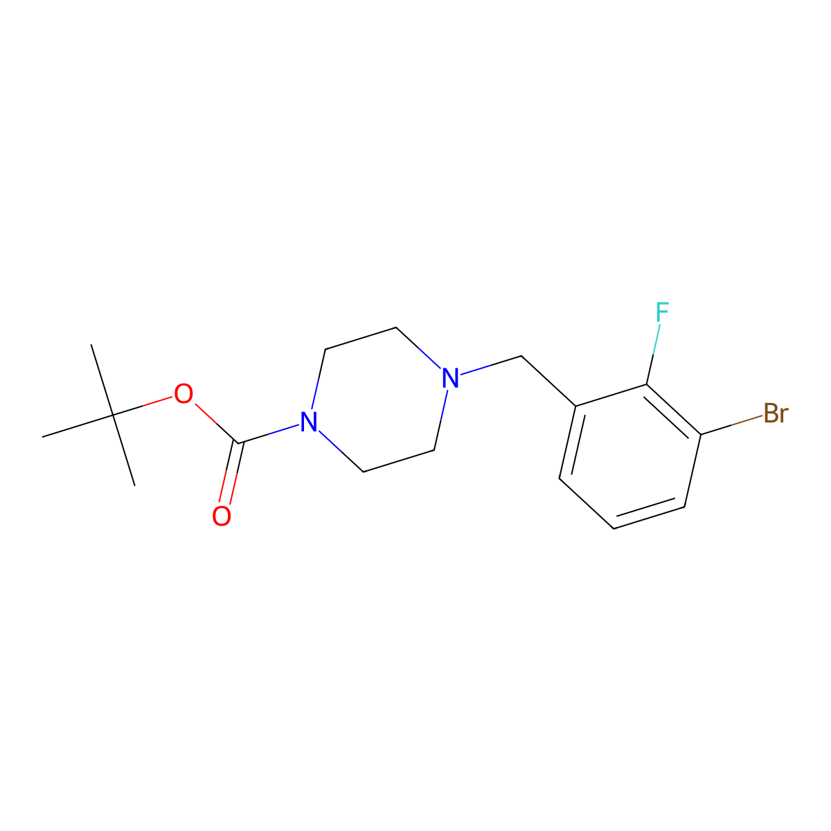 tert-Butyl 4-(3-bromo-2-fluorobenzyl)piperazine-1-carboxylate molecular structure, CAS 3030794-60-3