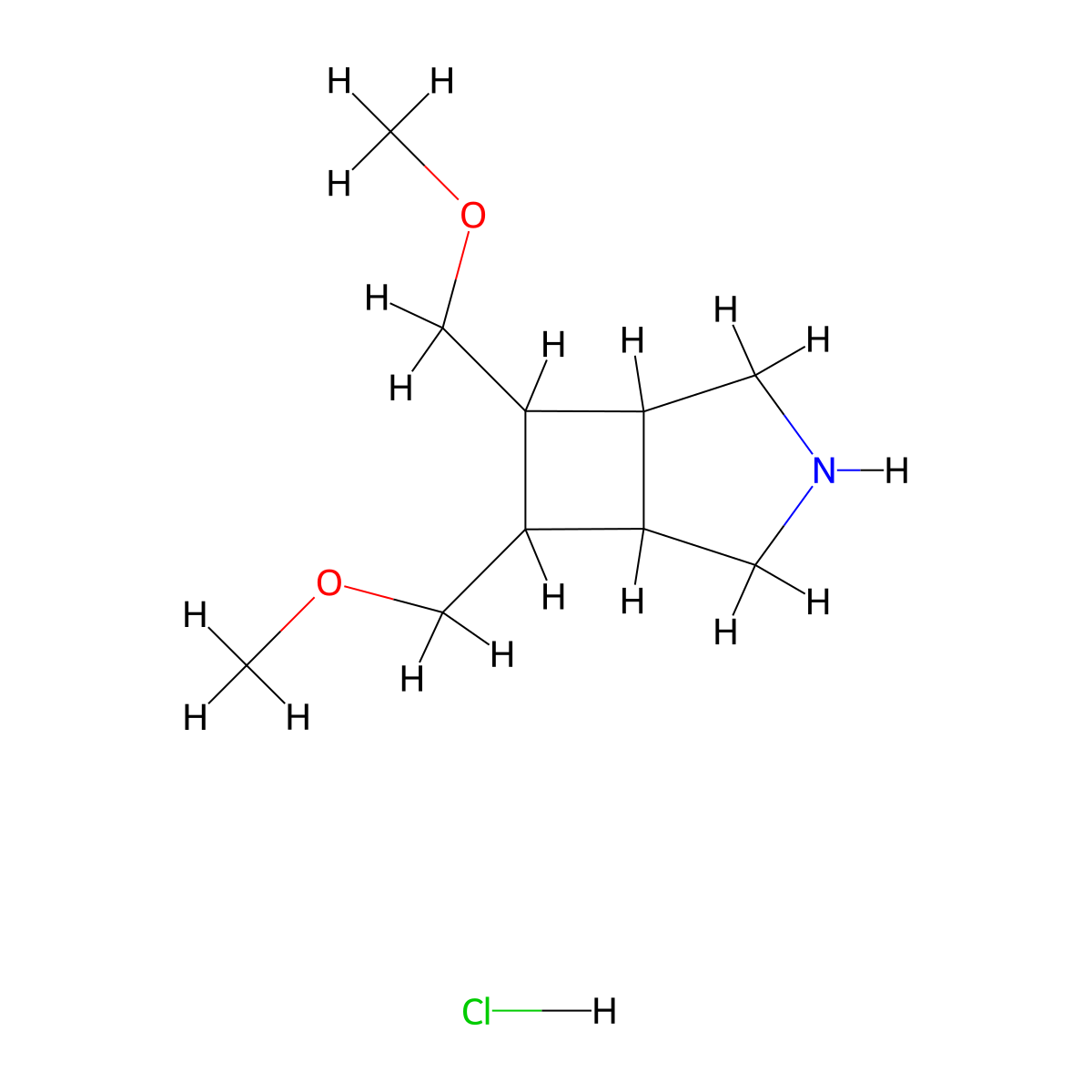 6,7-Bis(methoxymethyl)-3-azabicyclo[3.2.0]heptane hydrochloride molecular structure, CAS 3030797-67-9