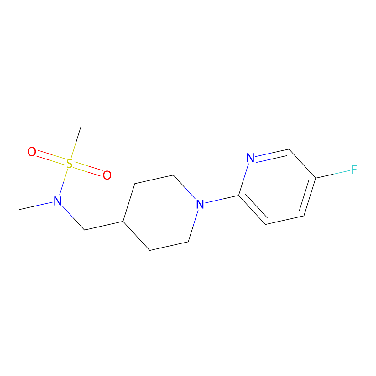 N-[[1-(5-fluoropyridin-2-yl)piperidin-4-yl]methyl]-N-methylmethanesulfonamide molecular structure, CAS 3030797-80-6