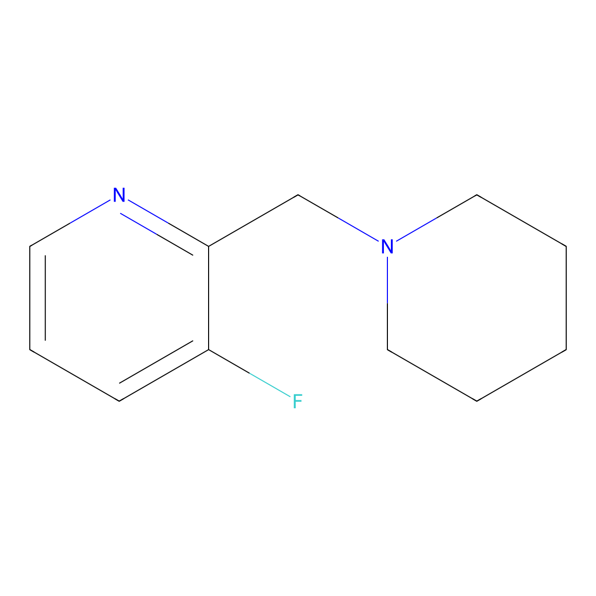 3-Fluoro-2-(piperidin-1-ylmethyl)pyridine molecular structure, CAS 3030798-32-1