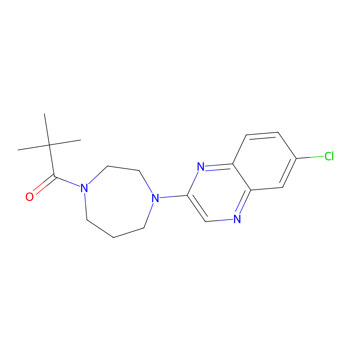 1-[4-(6-Chloroquinoxalin-2-yl)-1,4-diazepan-1-yl]-2,2-dimethylpropan-1-one molecular structure, CAS 3030799-23-3