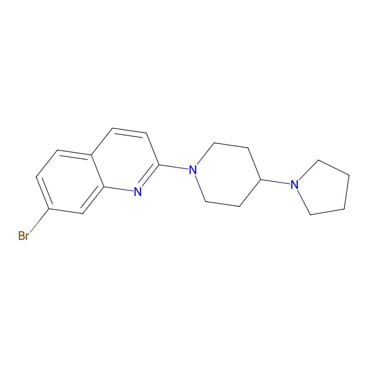 7-Bromo-2-[4-(pyrrolidin-1-yl)piperidin-1-yl]quinoline molecular structure, CAS 3030800-32-6