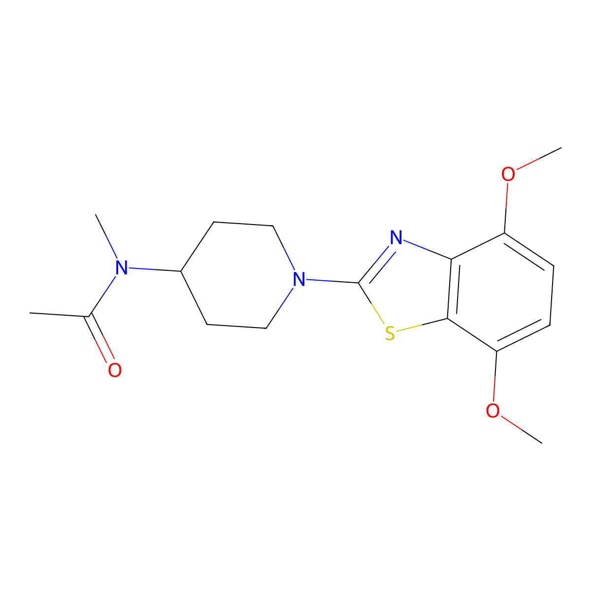 N-[1-(4,7-dimethoxy-1,3-benzothiazol-2-yl)piperidin-4-yl]-N-methylacetamide molecular structure, CAS 3030800-55-3