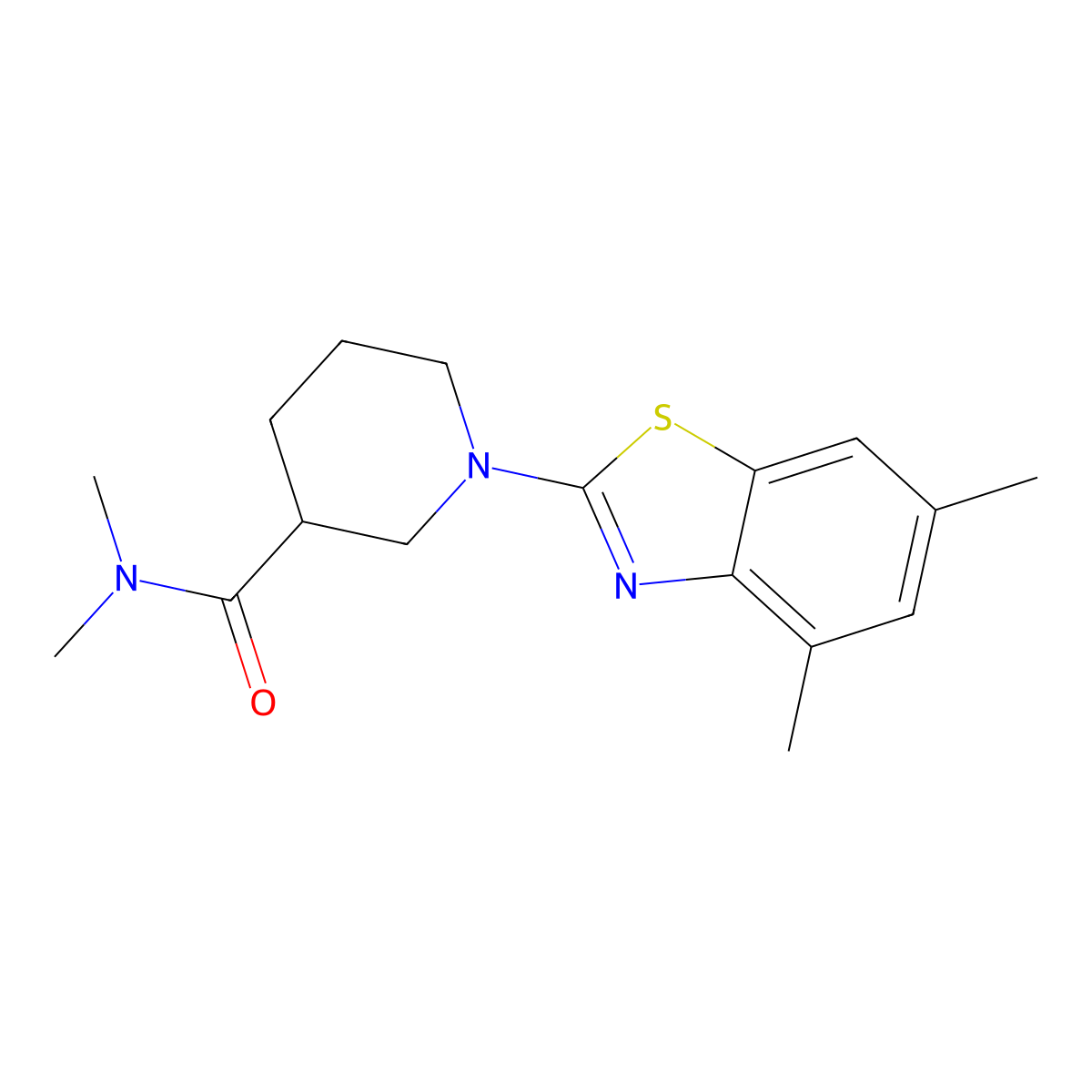 1-(4,6-dimethyl-1,3-benzothiazol-2-yl)-N,N-dimethylpiperidine-3-carboxamide molecular structure, CAS 3030800-65-5