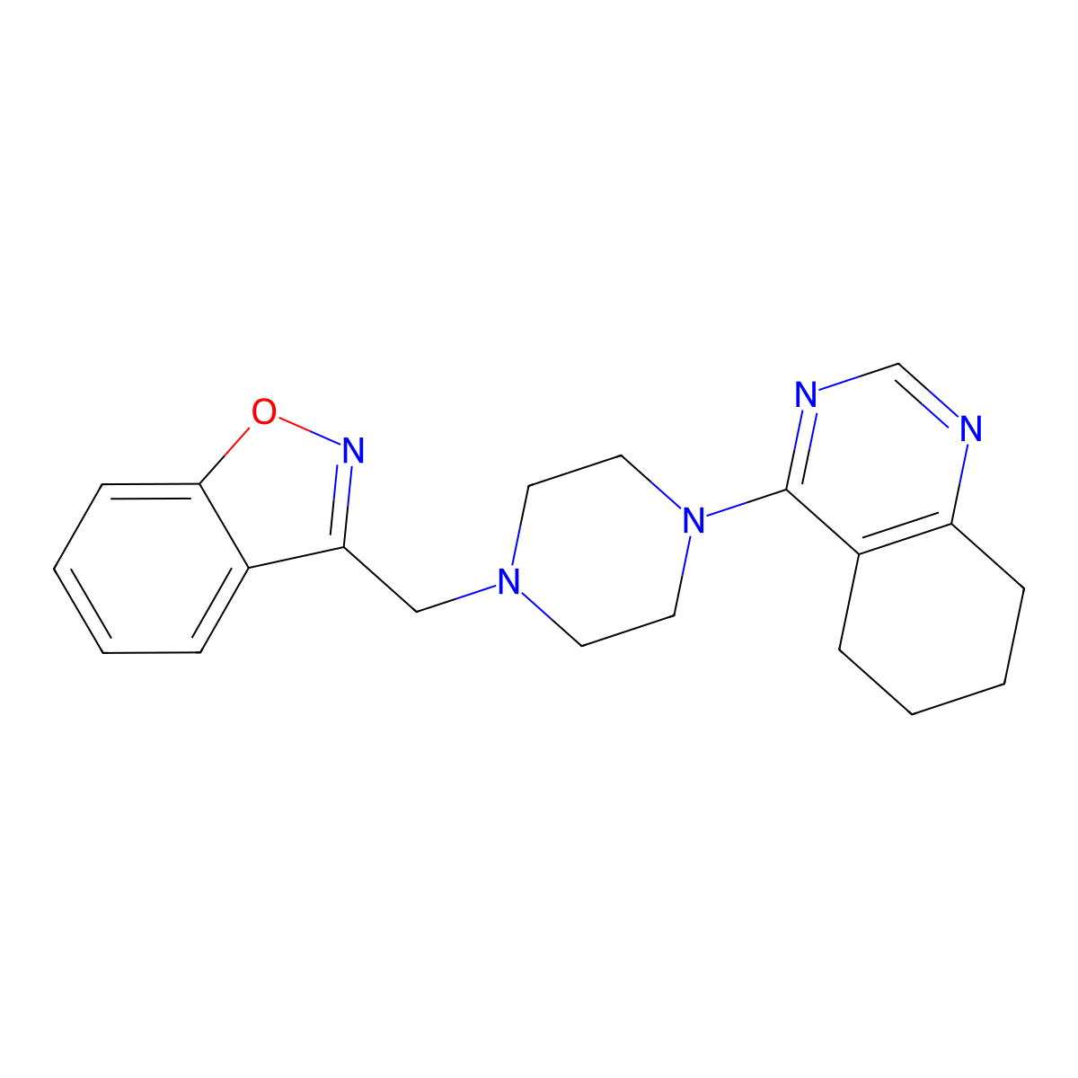4-{4-[(1,2-Benzoxazol-3-yl)methyl]piperazin-1-yl}-5,6,7,8-tetrahydroquinazoline molecular structure, CAS 3030801-14-7