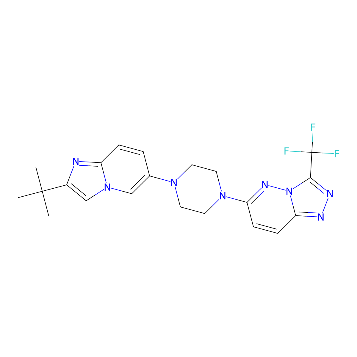 6-[4-(2-Tert-butylimidazo[1,2-a]pyridin-6-yl)piperazin-1-yl]-3-(trifluoromethyl)-[1,2,4]triazolo[4,3-b]pyridazine molecular structure, CAS 3030801-26-1