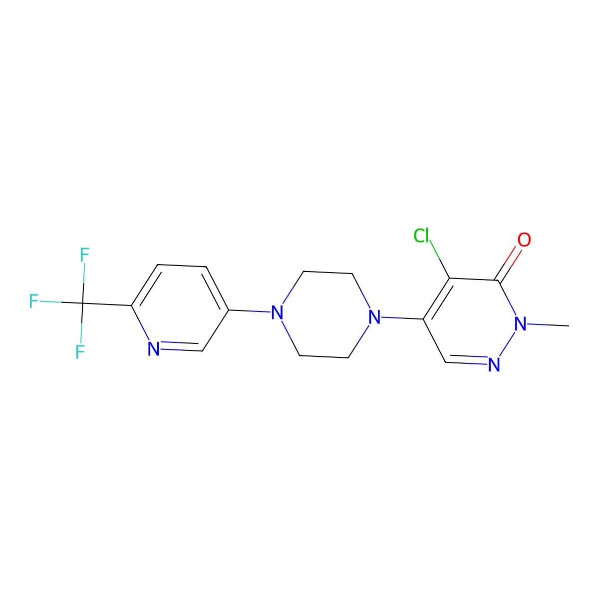 4-Chloro-2-methyl-5-{4-[6-(trifluoromethyl)pyridin-3-yl]piperazin-1-yl}-2,3-dihydropyridazin-3-one molecular structure, CAS 3030801-53-4