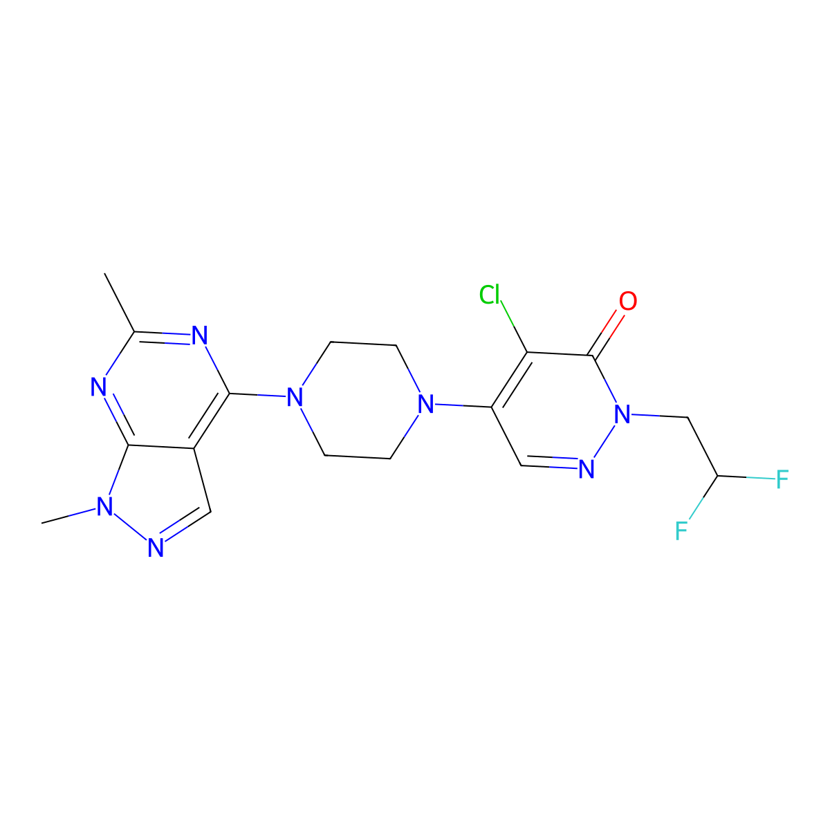 4-Chloro-5-{4-[(3,5-difluoropyridin-2-yl)methyl]piperazin-1-yl}-2-(propan-2-yl)-2,3-dihydropyridazin-3-one molecular structure, CAS 3030801-88-5