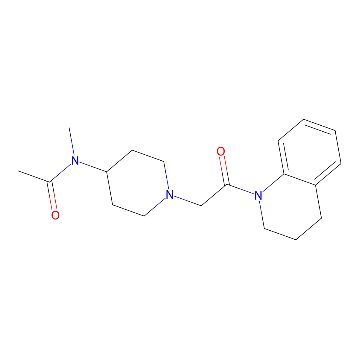 N-methyl-N-{1-[2-oxo-2-(1,2,3,4-tetrahydroquinolin-1-yl)ethyl]piperidin-4-yl}acetamide molecular structure, CAS 3030802-26-4