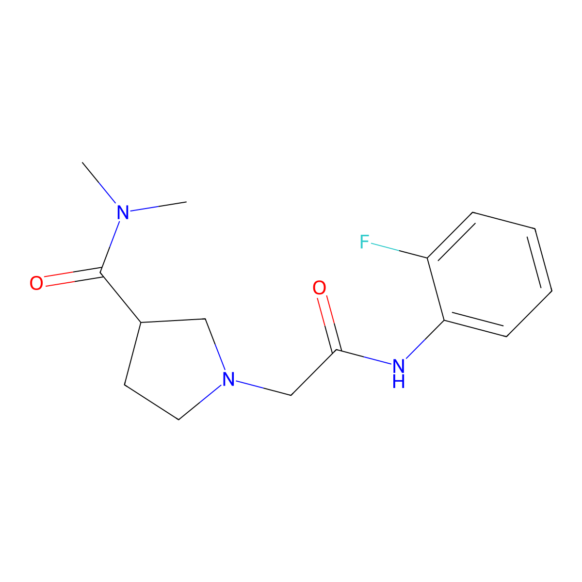 1-{[(2-fluorophenyl)carbamoyl]methyl}-N,N-dimethylpyrrolidine-3-carboxamide molecular structure, CAS 3030802-46-8
