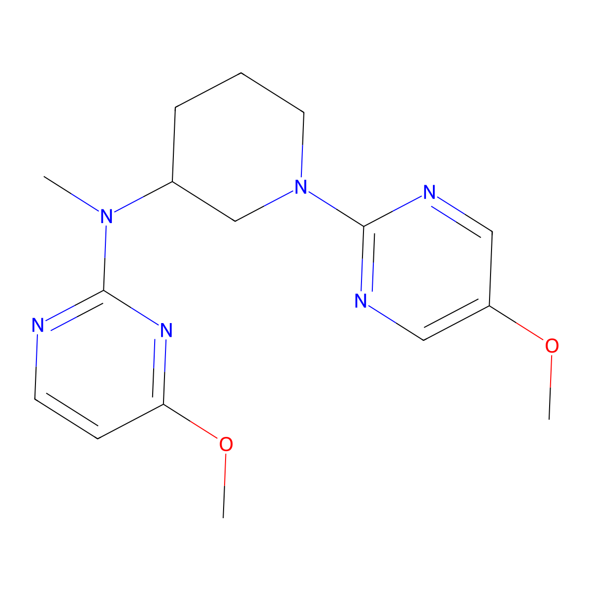 4-methoxy-N-[1-(5-methoxypyrimidin-2-yl)piperidin-3-yl]-N-methylpyrimidin-2-amine molecular structure, CAS 3030802-79-7