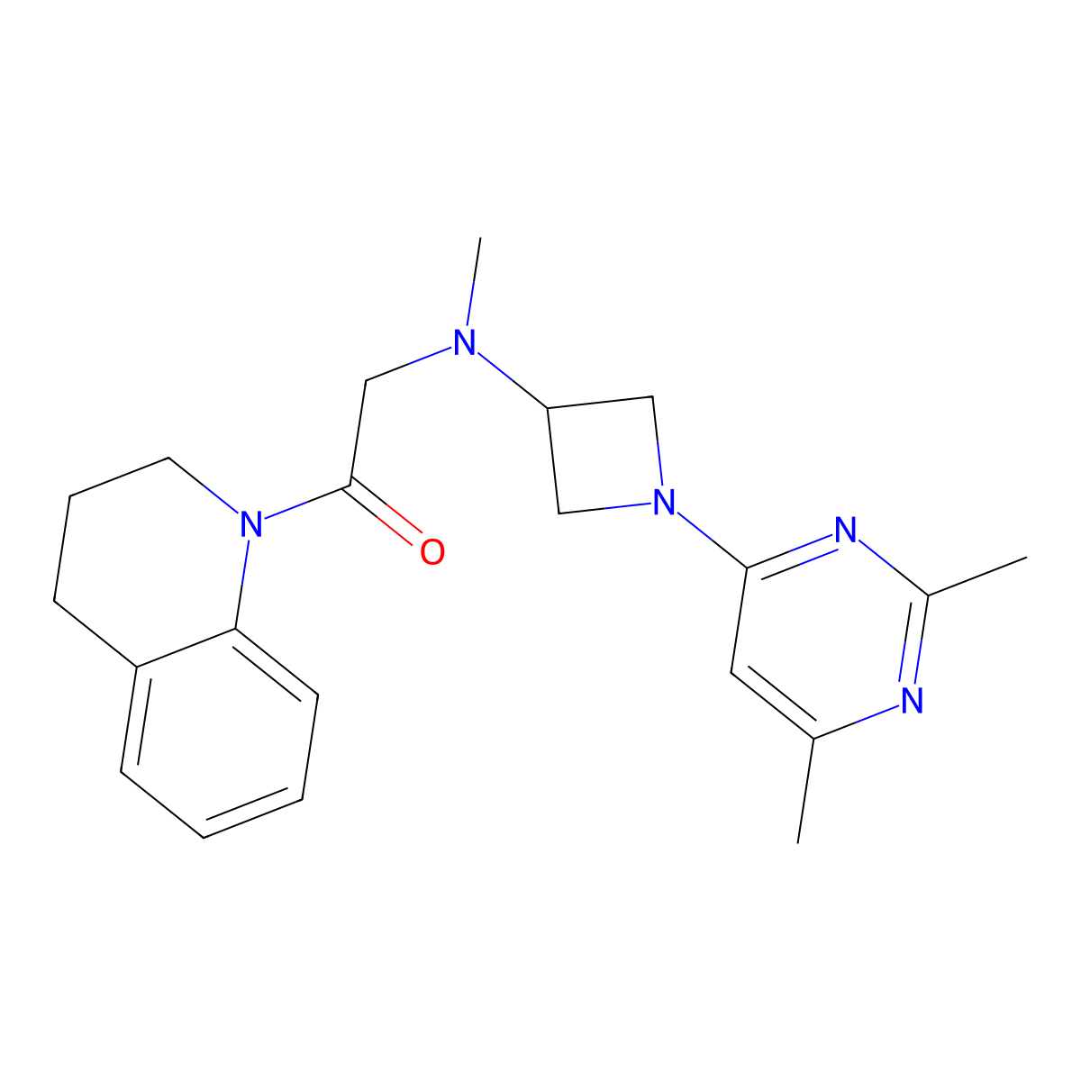 2-{[1-(2,6-Dimethylpyrimidin-4-yl)azetidin-3-yl](methyl)amino}-1-(1,2,3,4-tetrahydroquinolin-1-yl)ethan-1-one molecular structure, CAS 3030802-94-6
