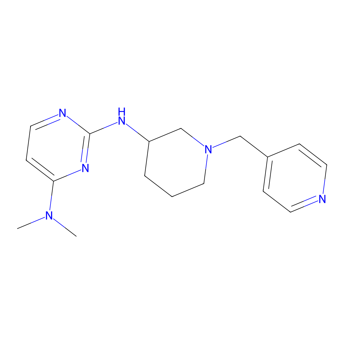 N4,N4-dimethyl-N2-{1-[(pyridin-4-yl)methyl]piperidin-3-yl}pyrimidine-2,4-diamine molecular structure, CAS 3030803-02-9
