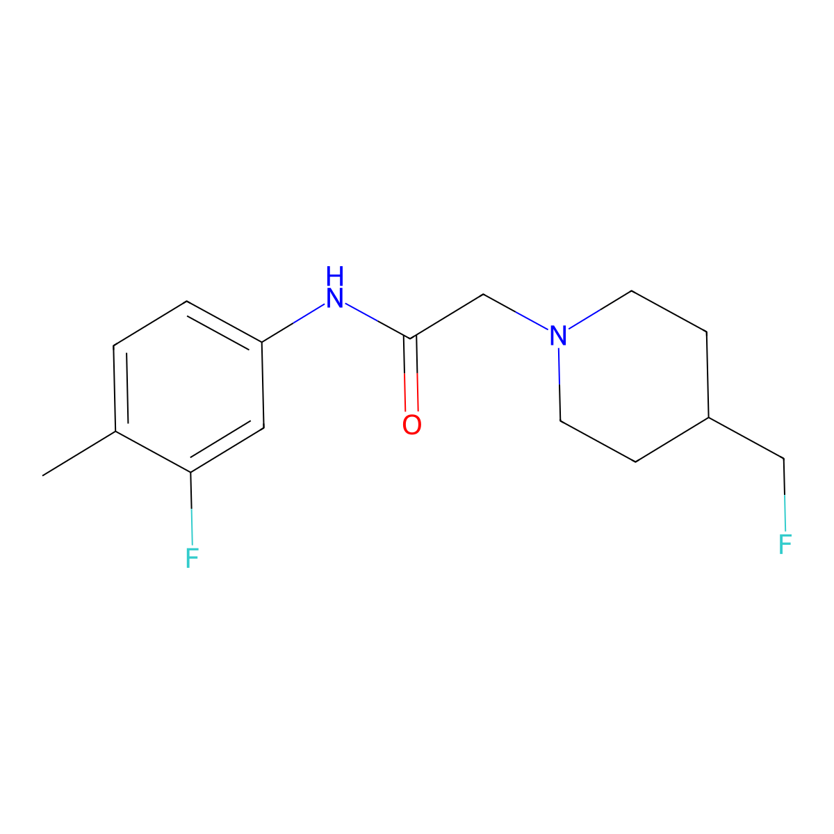 N-(3-fluoro-4-methylphenyl)-2-[4-(fluoromethyl)piperidin-1-yl]acetamide molecular structure, CAS 3030803-05-2