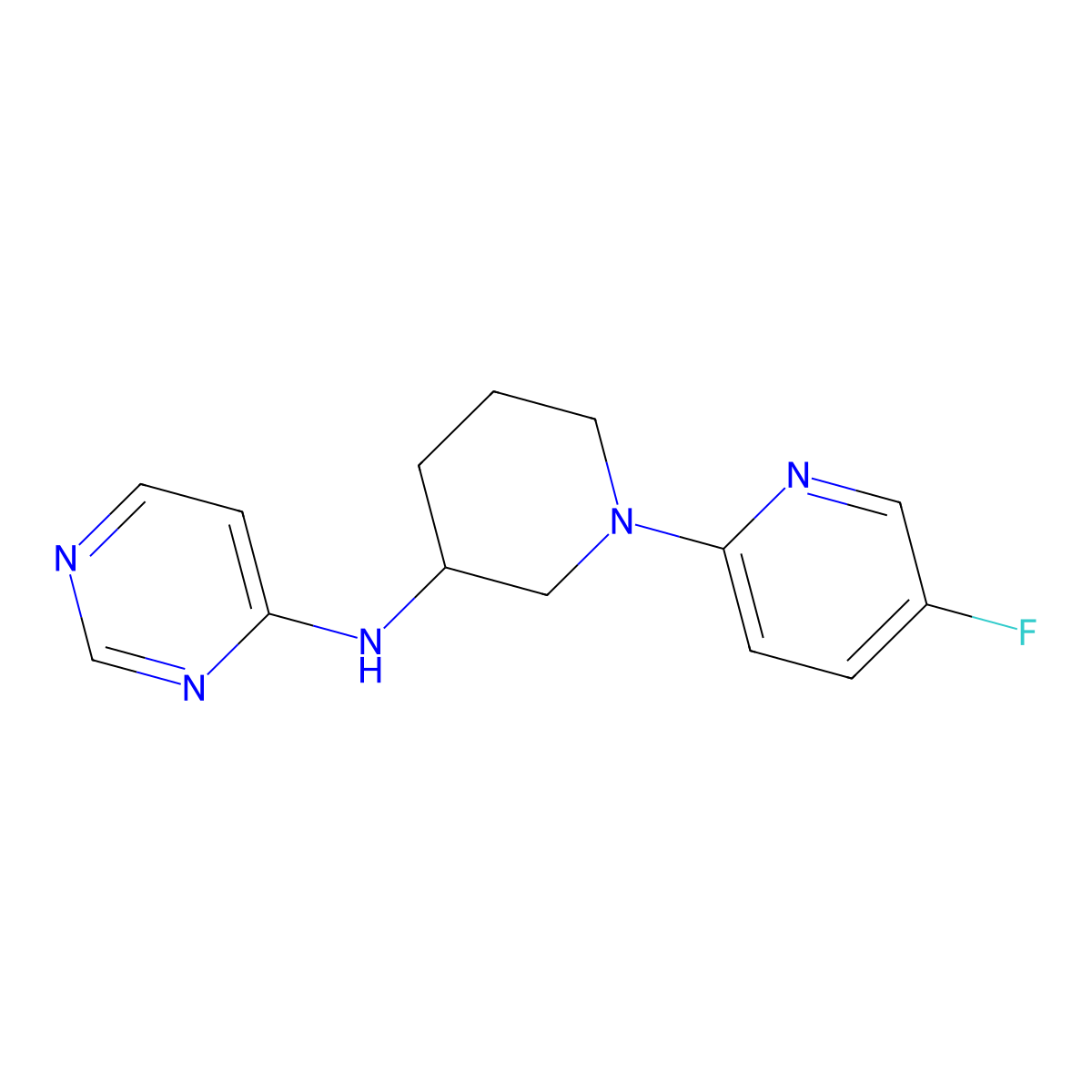 N-[1-(5-fluoropyridin-2-yl)piperidin-3-yl]pyrimidin-4-amine molecular structure, CAS 3030803-41-6