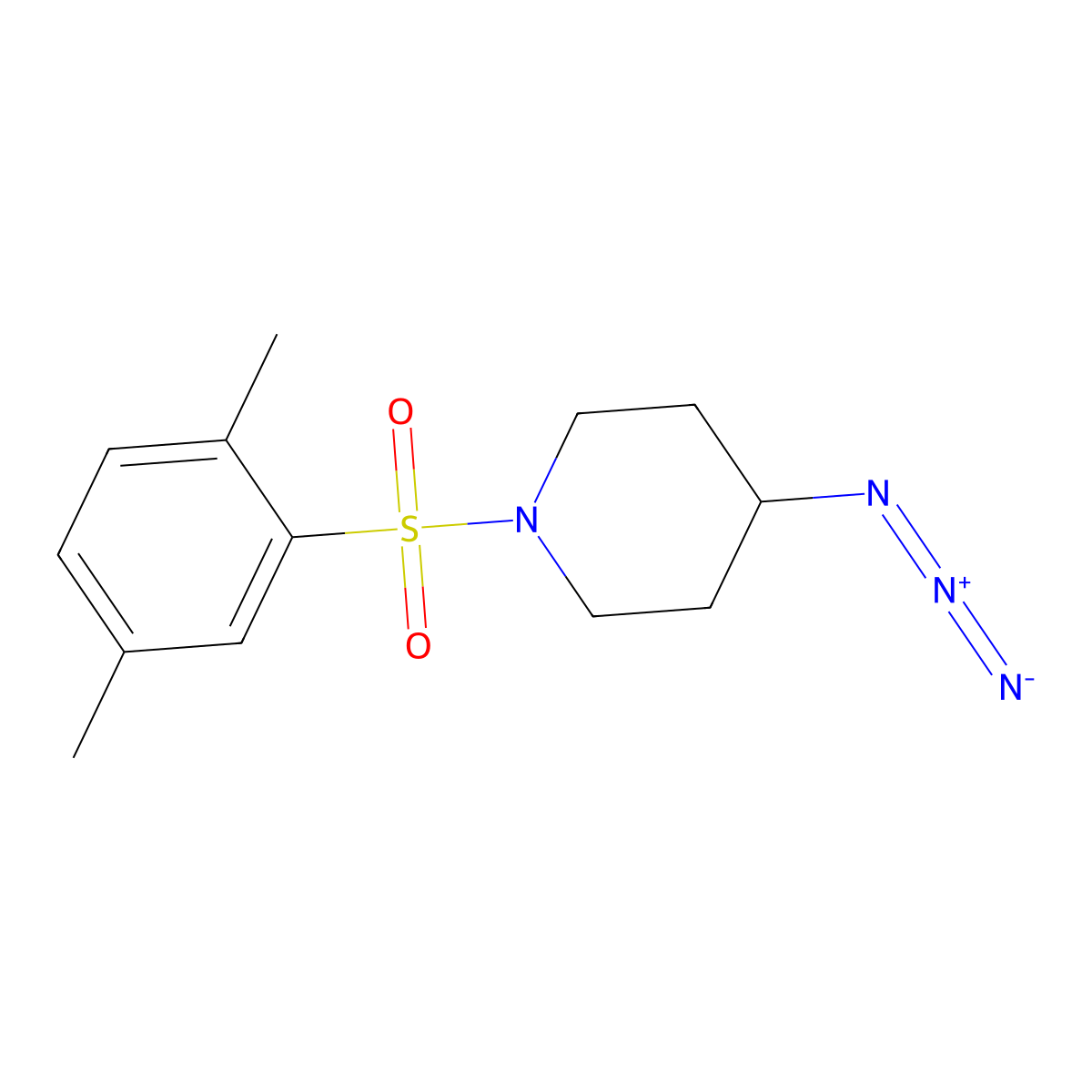 4-Azido-1-(2,5-dimethylbenzenesulfonyl)piperidine molecular structure, CAS 3030803-54-1