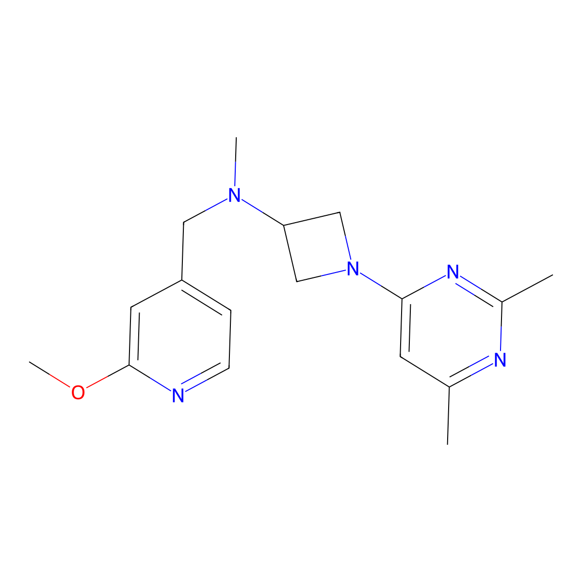 1-(2,6-dimethylpyrimidin-4-yl)-N-[(2-methoxypyridin-4-yl)methyl]-N-methylazetidin-3-amine molecular structure, CAS 3030803-71-2