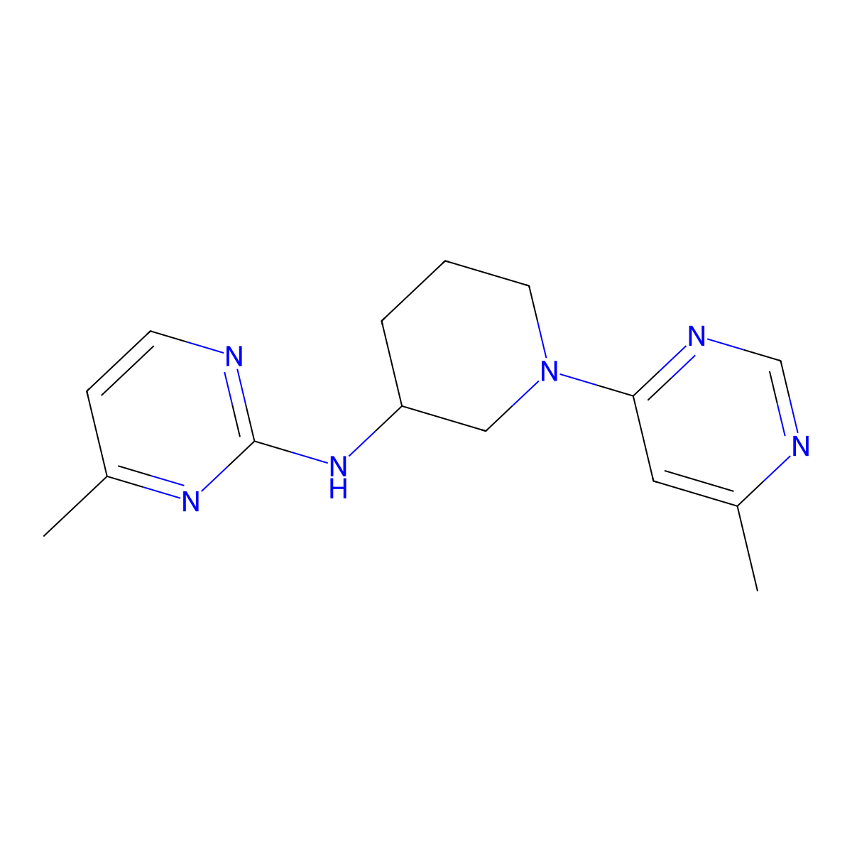 4-methyl-N-[1-(6-methylpyrimidin-4-yl)piperidin-3-yl]pyrimidin-2-amine molecular structure, CAS 3030803-78-9
