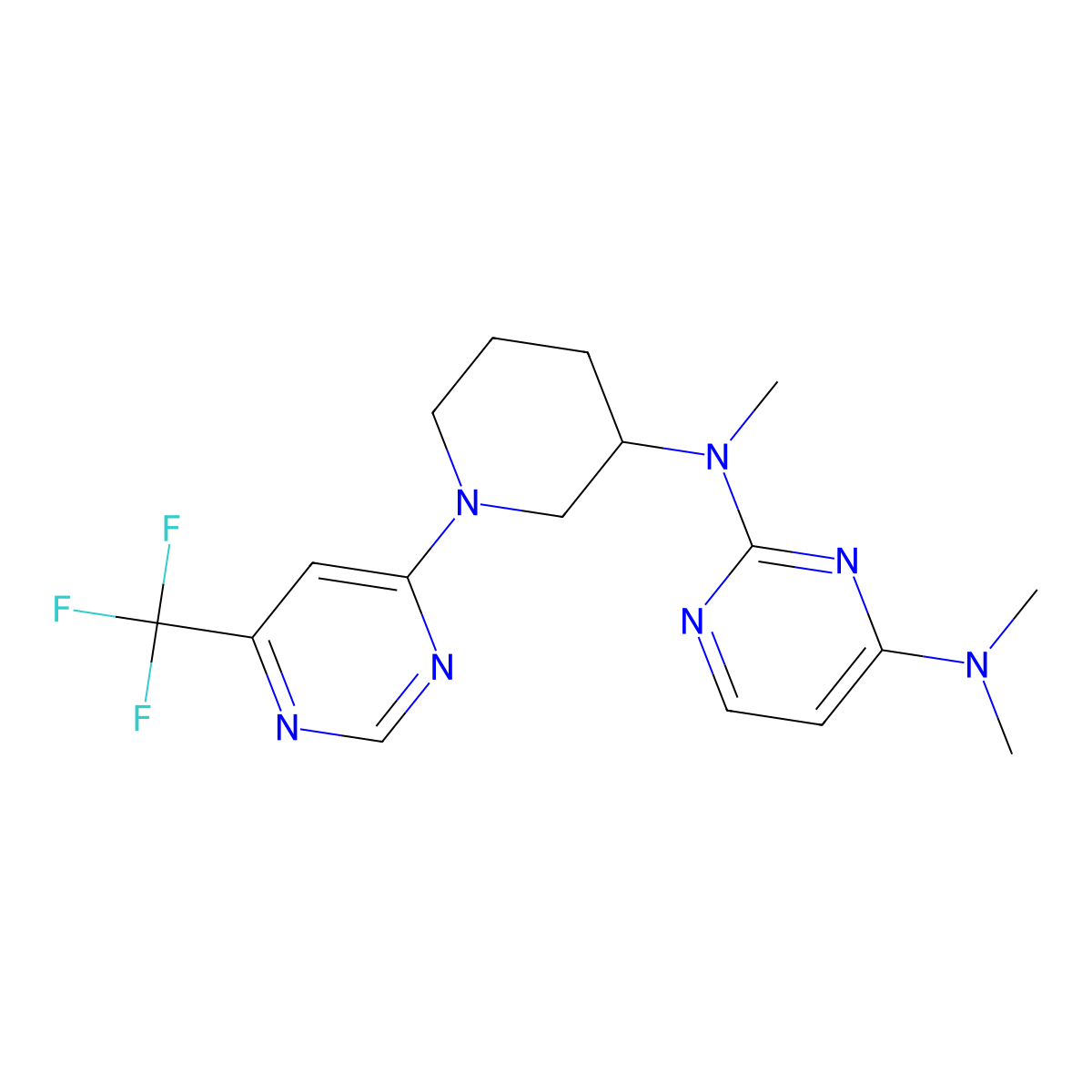N2,N4,N4-trimethyl-N2-{1-[6-(trifluoromethyl)pyrimidin-4-yl]piperidin-3-yl}pyrimidine-2,4-diamine molecular structure, CAS 3030804-09-9