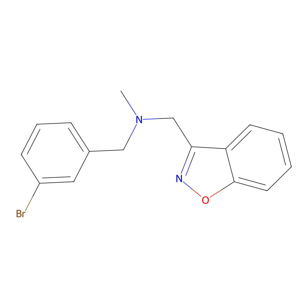 [(1,2-Benzoxazol-3-yl)methyl][(3-bromophenyl)methyl]methylamine molecular structure, CAS 3030804-10-2