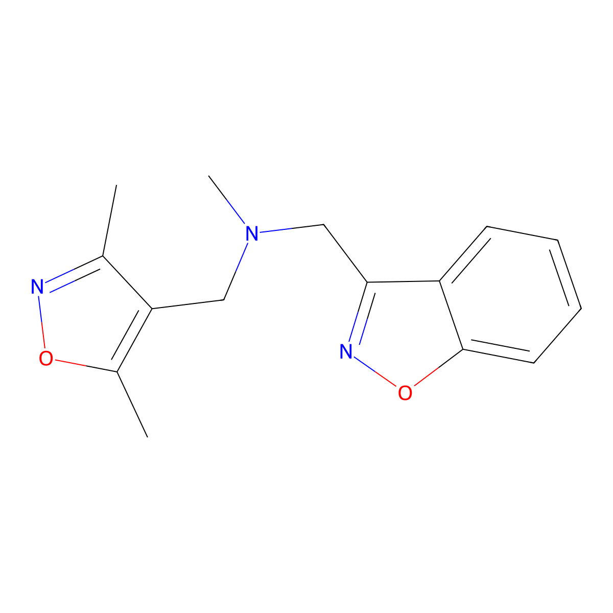[(1,2-Benzoxazol-3-yl)methyl][(3,5-dimethyl-1,2-oxazol-4-yl)methyl]methylamine molecular structure, CAS 3030804-20-4