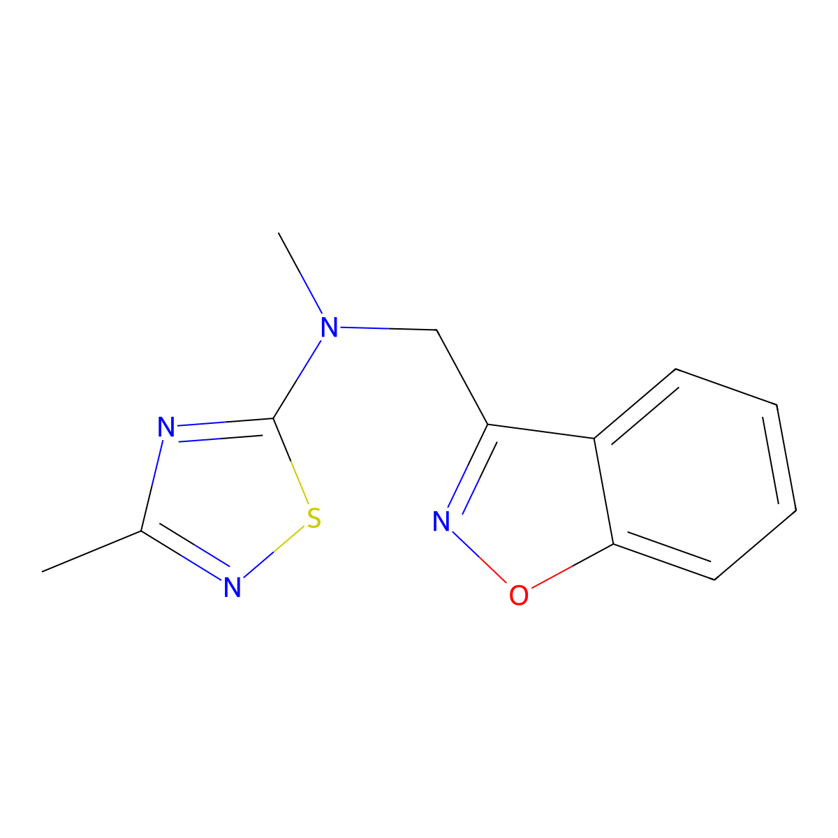N-[(1,2-benzoxazol-3-yl)methyl]-N,3-dimethyl-1,2,4-thiadiazol-5-amine molecular structure, CAS 3030804-29-3