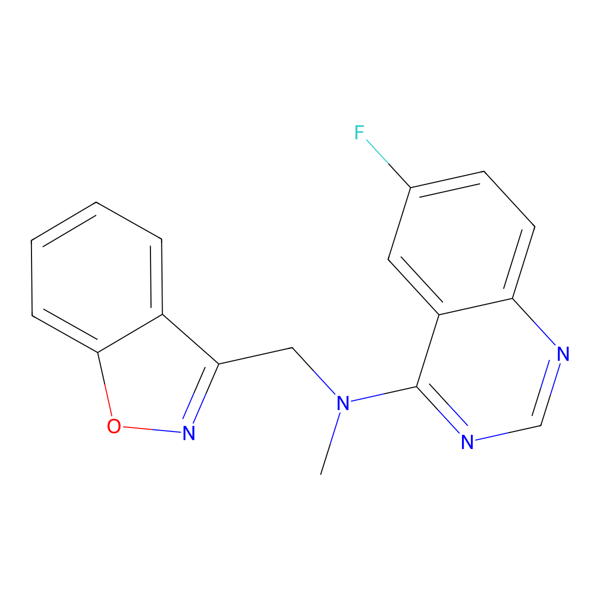 N-[(1,2-benzoxazol-3-yl)methyl]-6-fluoro-N-methylquinazolin-4-amine molecular structure, CAS 3030804-35-1