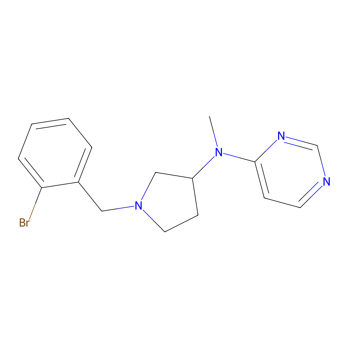 N-[1-[(2-bromophenyl)methyl]pyrrolidin-3-yl]-N-methylpyrimidin-4-amine molecular structure, CAS 3030804-38-4