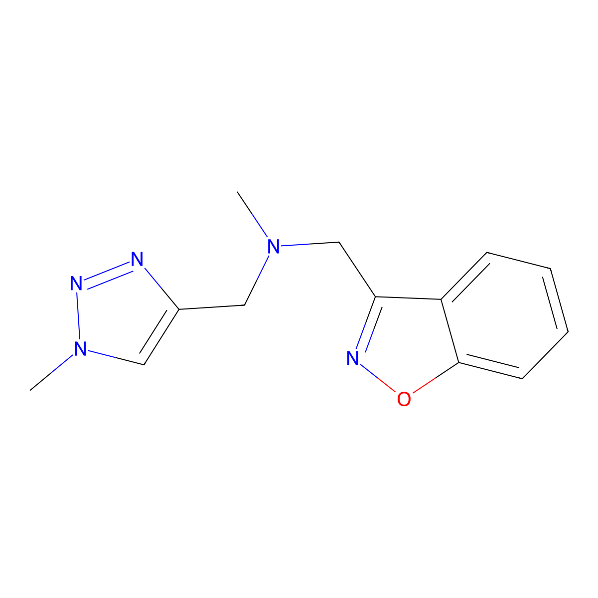 [(1,2-benzoxazol-3-yl)methyl](methyl)[(1-methyl-1H-1,2,3-triazol-4-yl)methyl]amine molecular structure, CAS 3030804-56-6