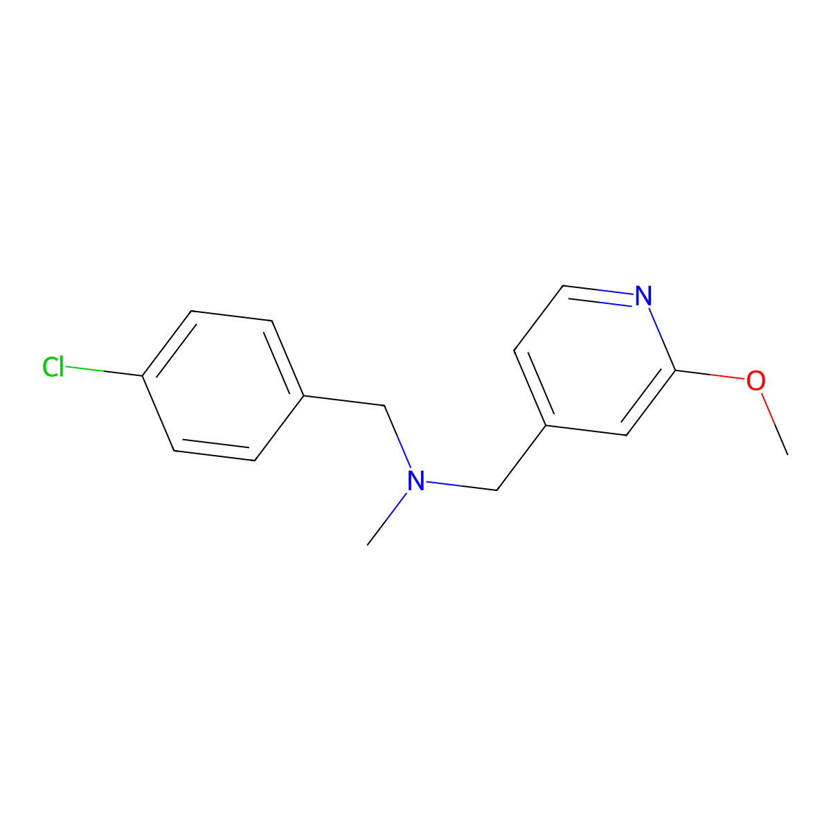 [(4-Chlorophenyl)methyl][(2-methoxypyridin-4-yl)methyl]methylamine molecular structure, CAS 3030804-79-3