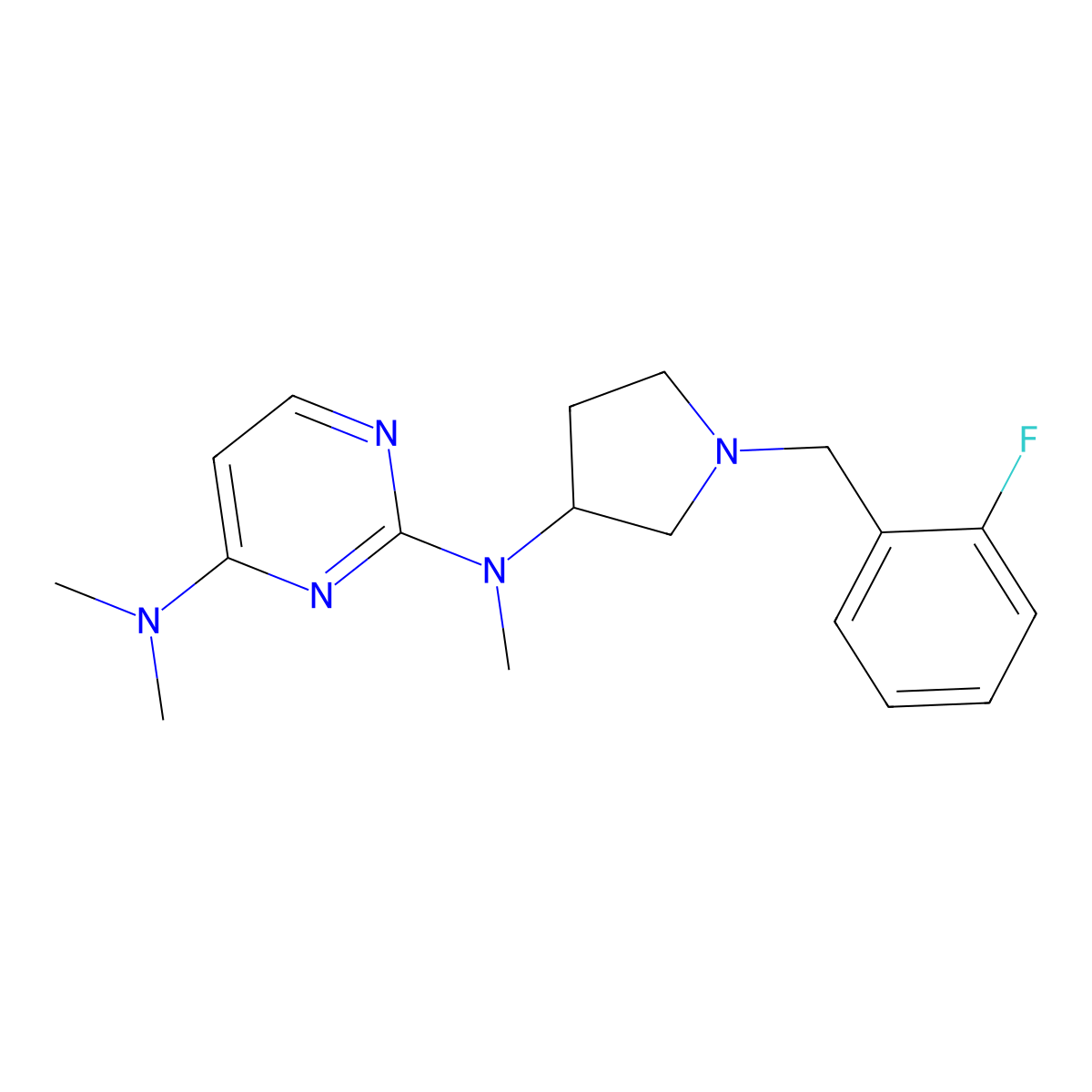 N2-{1-[(2-fluorophenyl)methyl]pyrrolidin-3-yl}-N2,N4,N4-trimethylpyrimidine-2,4-diamine molecular structure, CAS 3030804-95-3