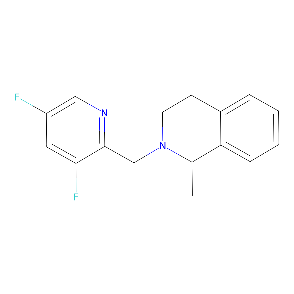 2-[(3,5-Difluoropyridin-2-yl)methyl]-1-methyl-1,2,3,4-tetrahydroisoquinoline molecular structure, CAS 3030805-23-0