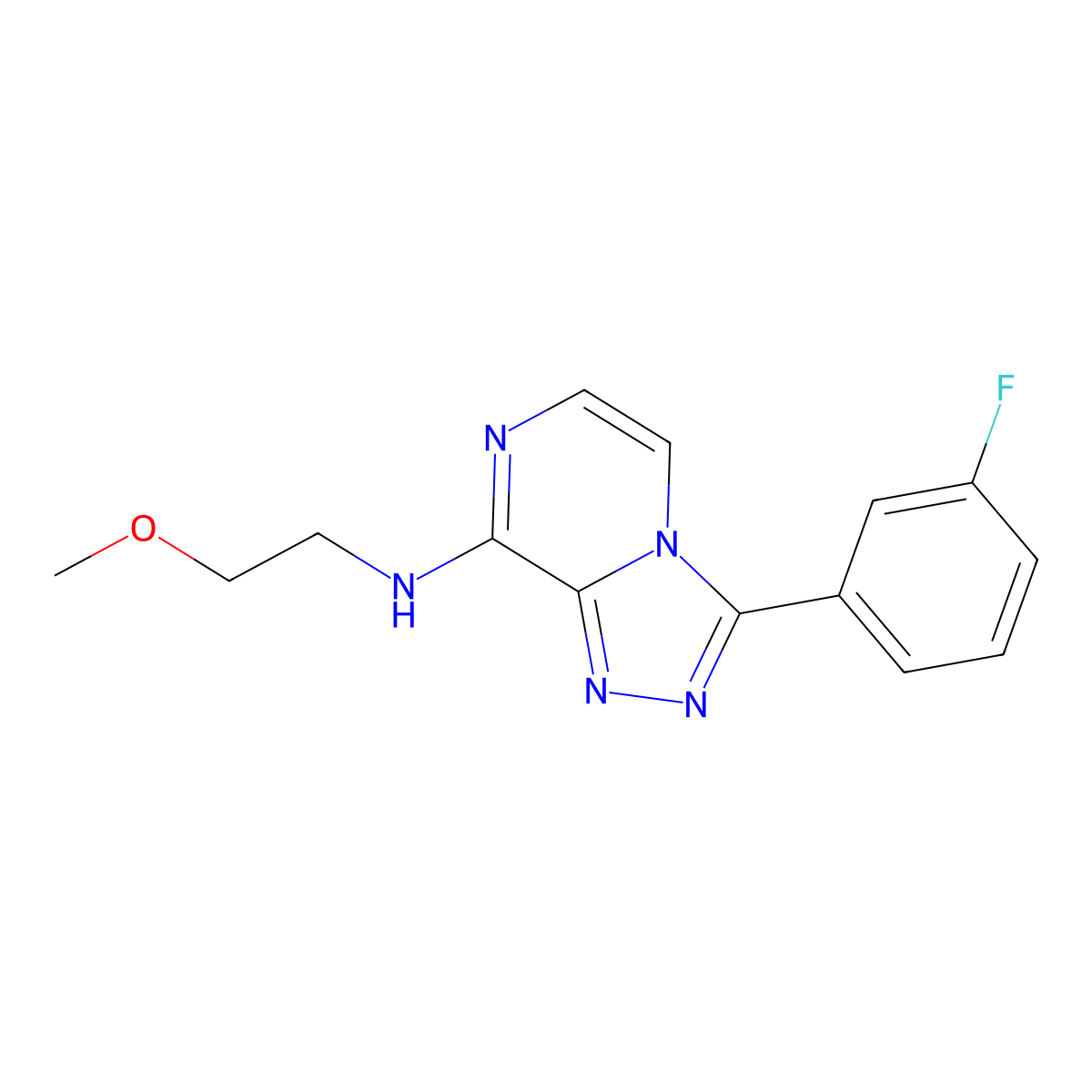 3-(3-fluorophenyl)-N-(2-methoxyethyl)-[1,2,4]triazolo[4,3-a]pyrazin-8-amine molecular structure, CAS 3030805-52-5