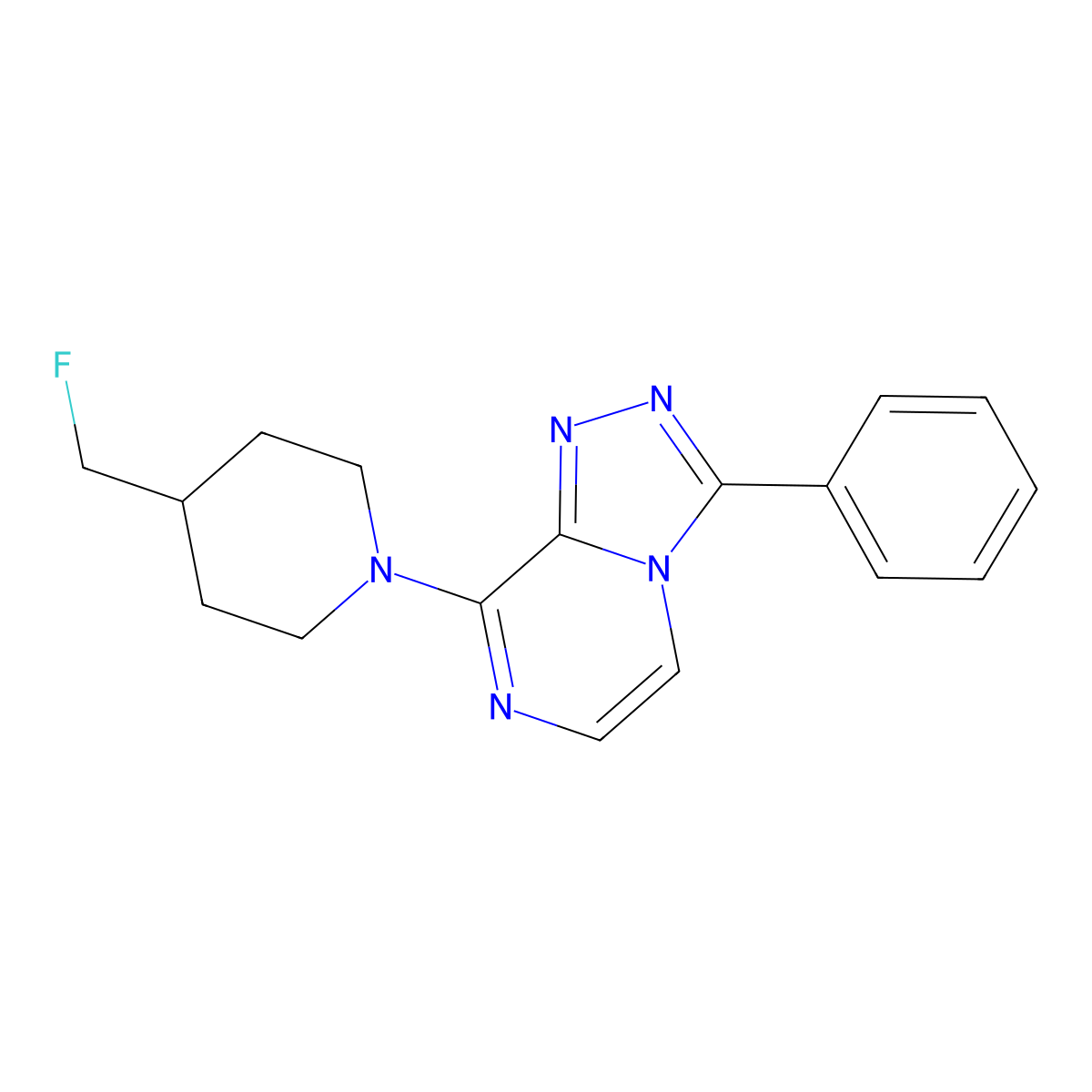 4-(Fluoromethyl)-1-{3-phenyl-[1,2,4]triazolo[4,3-a]pyrazin-8-yl}piperidine molecular structure, CAS 3030805-69-4