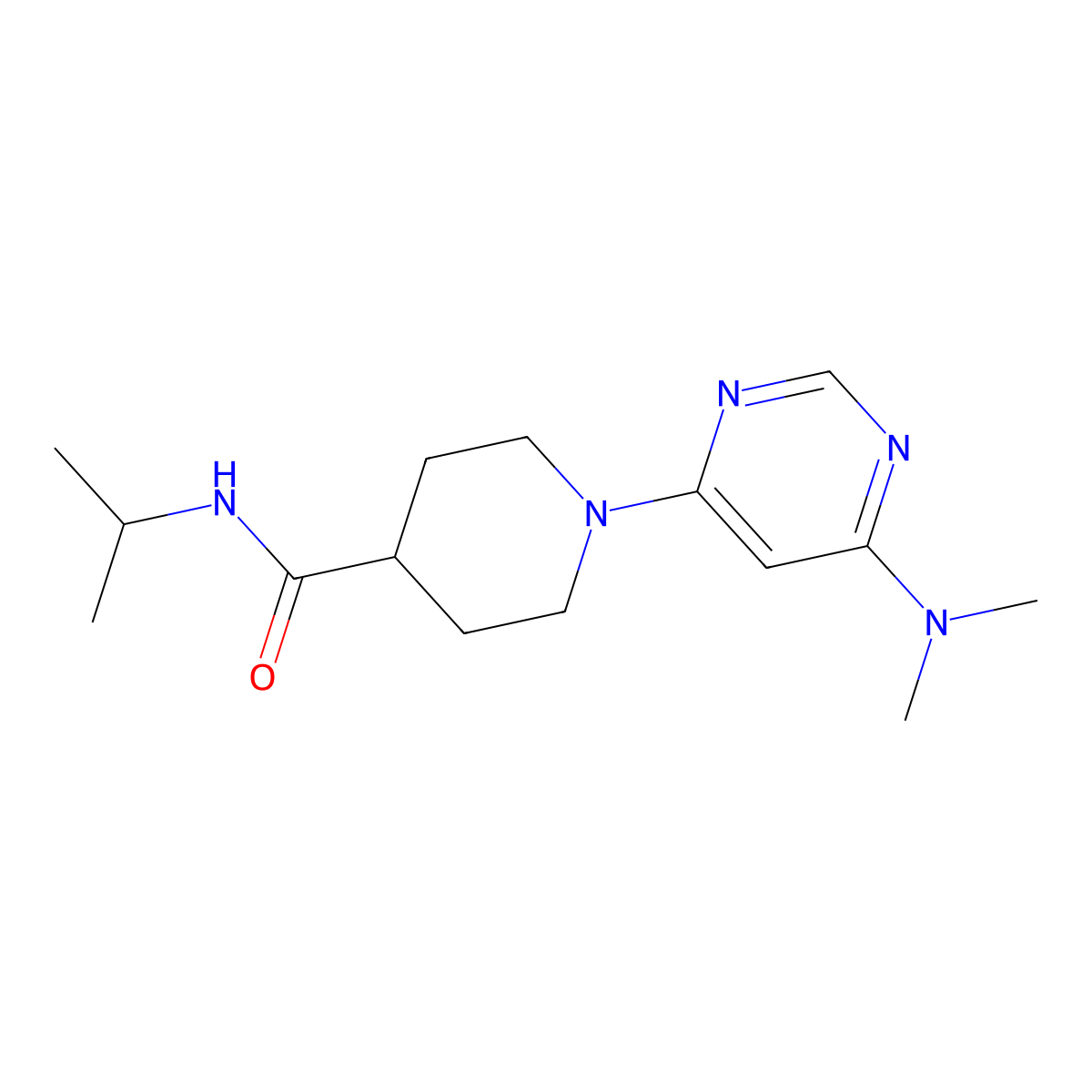 1-[6-(dimethylamino)pyrimidin-4-yl]-N-(propan-2-yl)piperidine-4-carboxamide molecular structure, CAS 3030805-80-9
