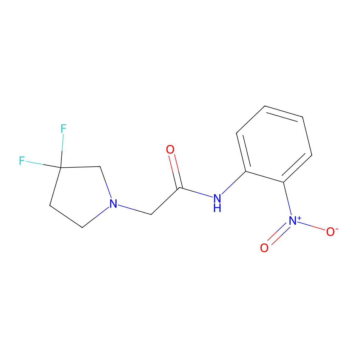 2-(3,3-difluoropyrrolidin-1-yl)-N-(2-nitrophenyl)acetamide molecular structure, CAS 3030806-58-4