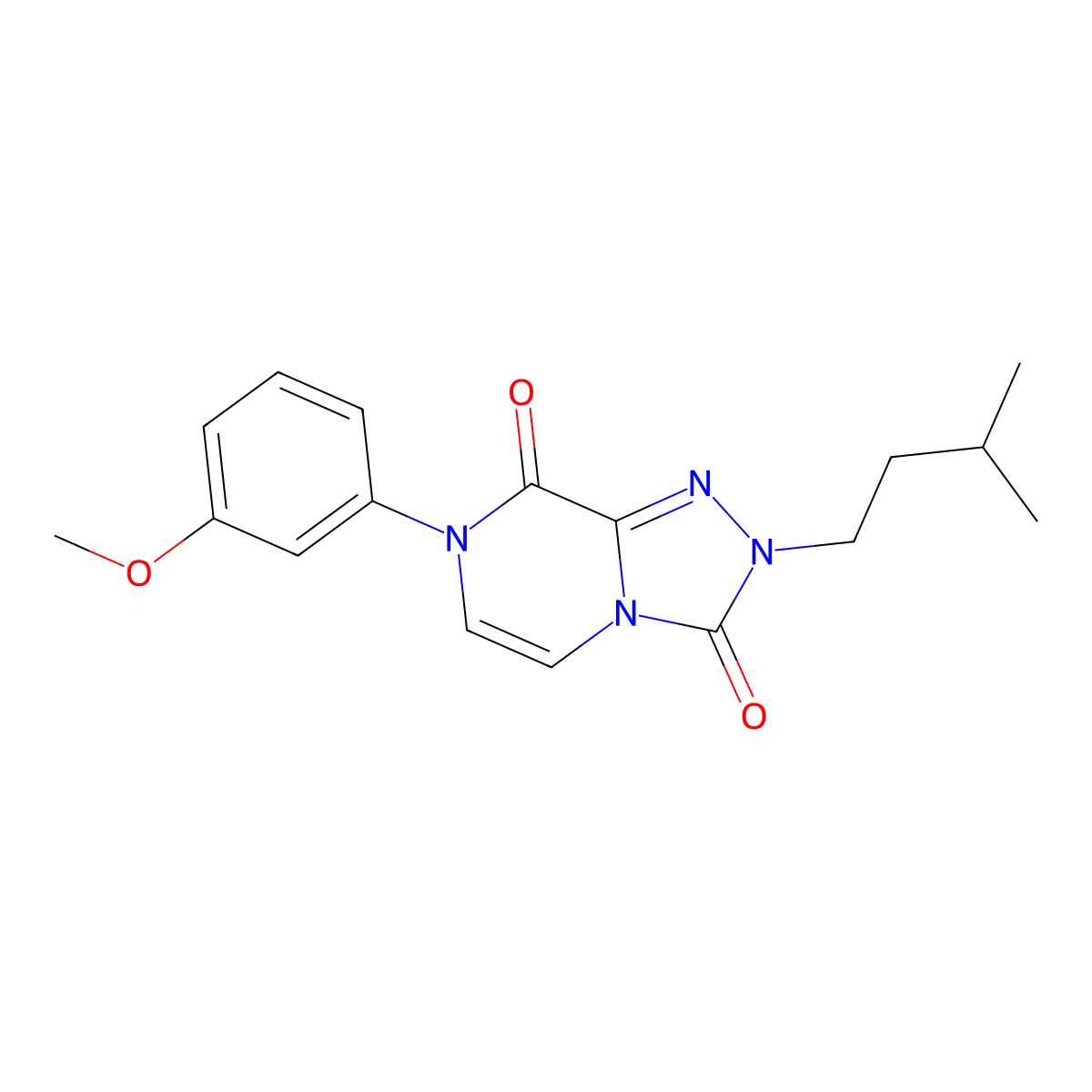 7-(3-methoxyphenyl)-2-(3-methylbutyl)-2H,3H,7H,8H-[1,2,4]triazolo[4,3-a]pyrazine-3,8-dione molecular structure, CAS 3030806-60-8