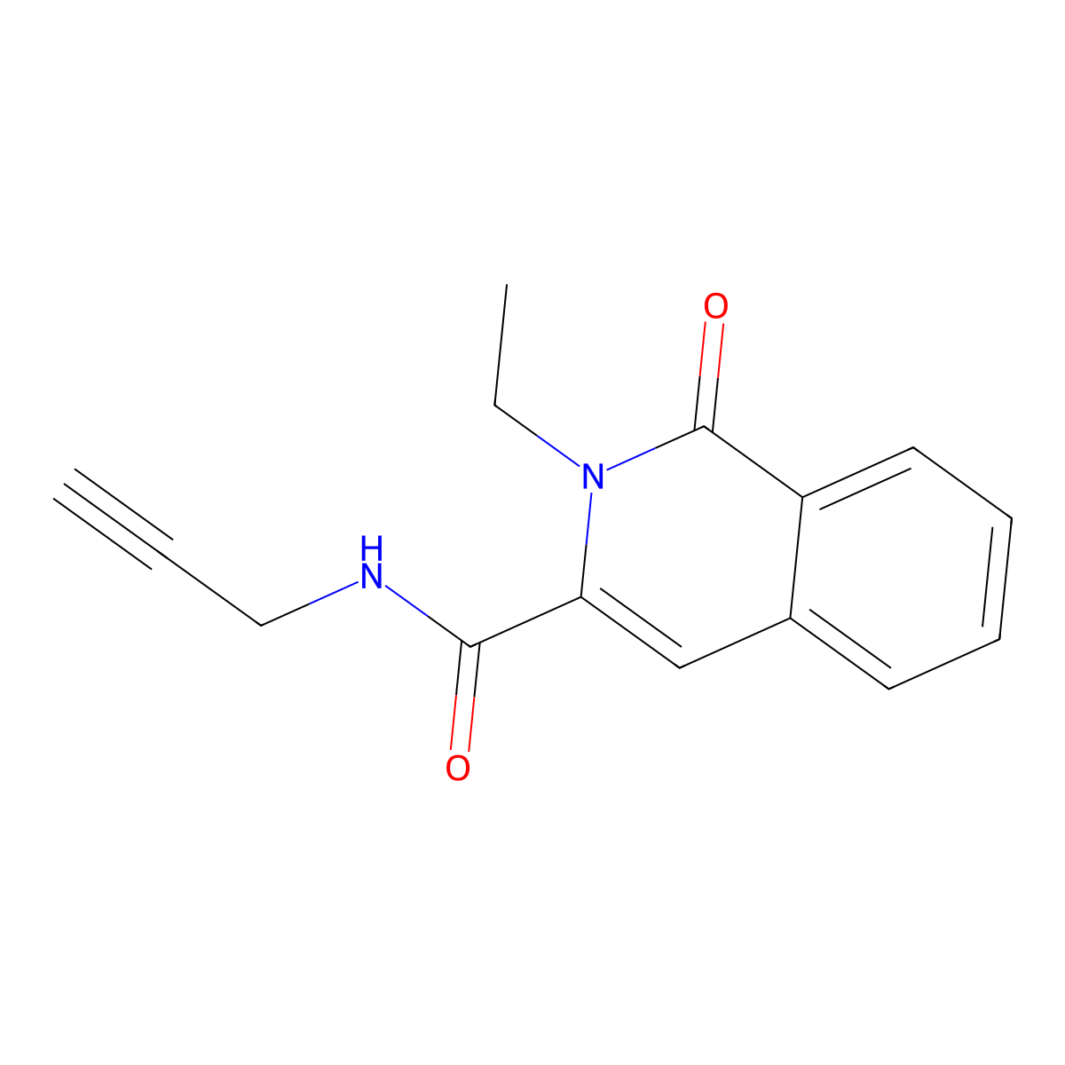 2-ethyl-1-oxo-N-prop-2-ynylisoquinoline-3-carboxamide molecular structure, CAS 3030806-66-4