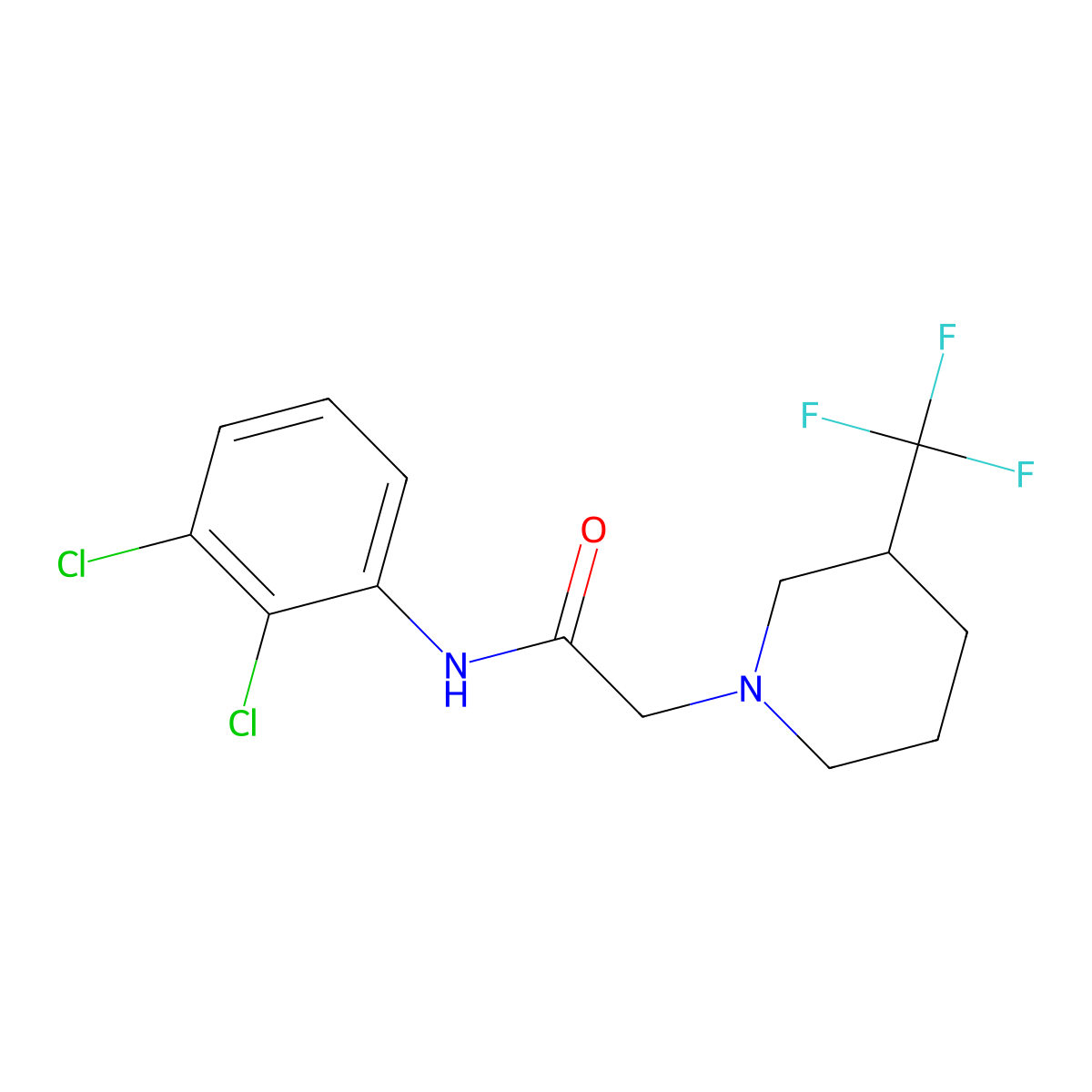 N-(2,3-dichlorophenyl)-2-[3-(trifluoromethyl)piperidin-1-yl]acetamide molecular structure, CAS 3030806-67-5