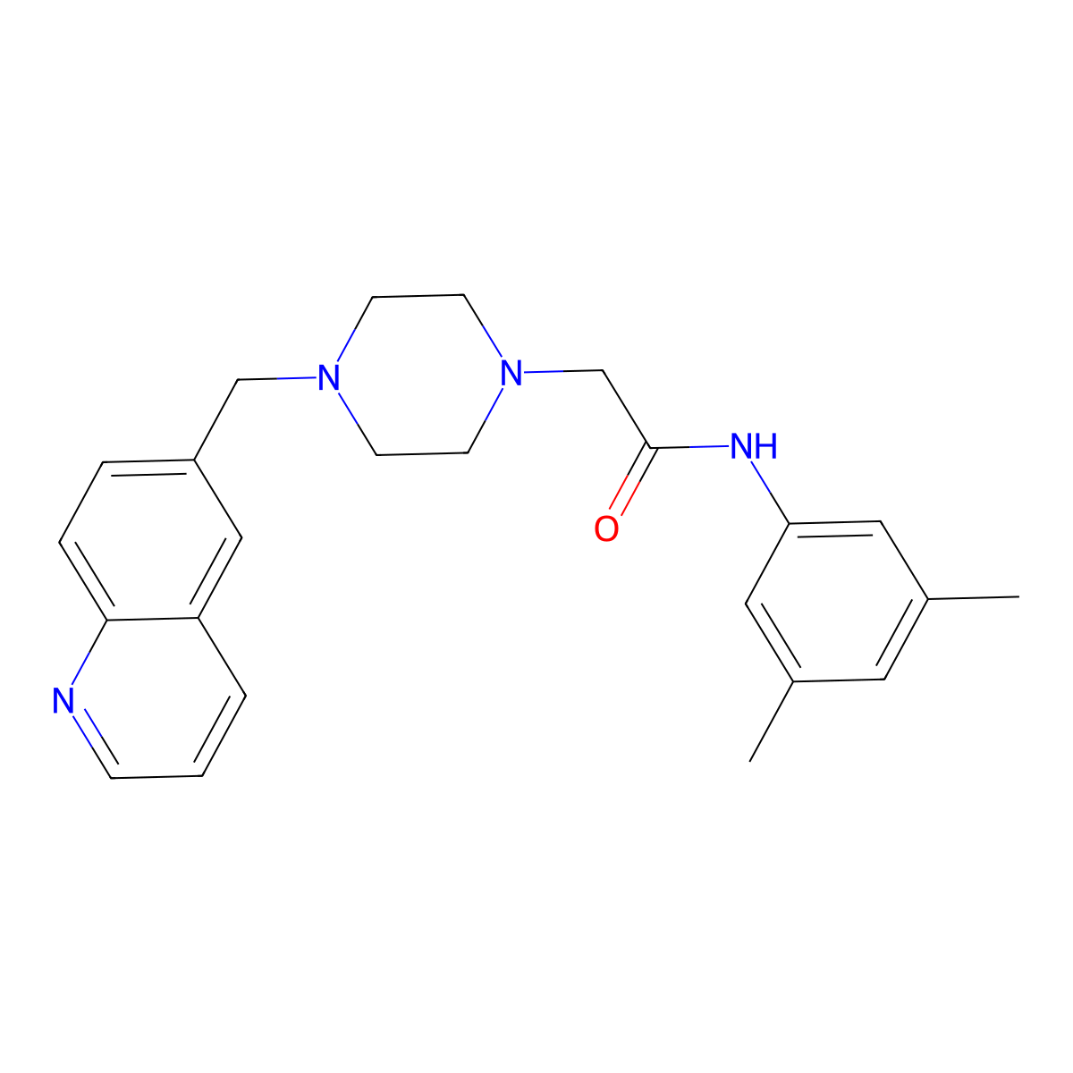 N-(3,5-dimethylphenyl)-2-{4-[(quinolin-6-yl)methyl]piperazin-1-yl}acetamide molecular structure, CAS 3030806-83-5