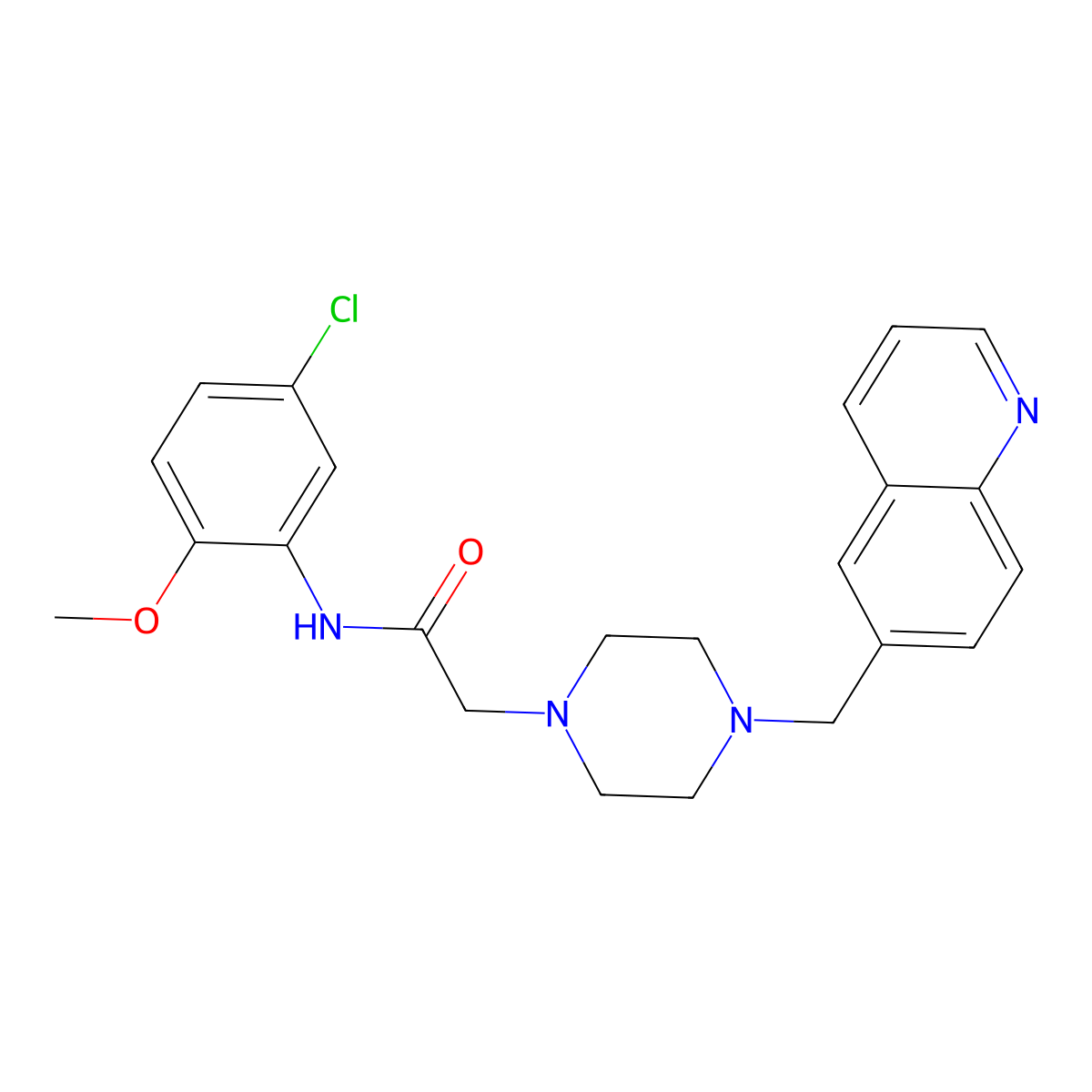 N-(5-chloro-2-methoxyphenyl)-2-{4-[(quinolin-6-yl)methyl]piperazin-1-yl}acetamide molecular structure, CAS 3030806-90-4