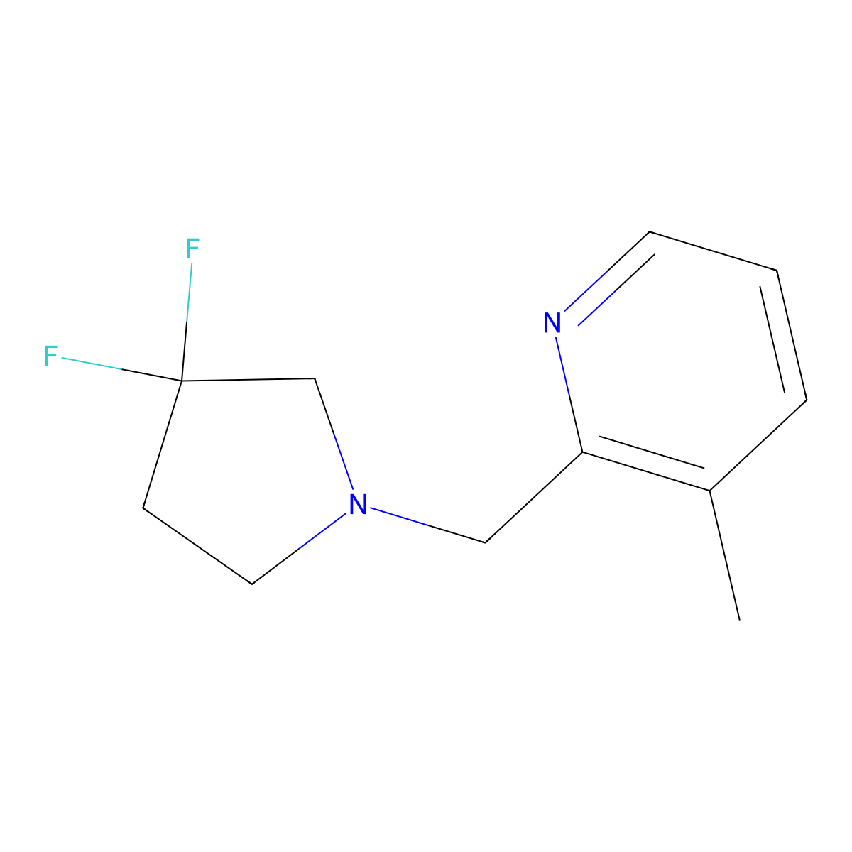 2-[(3,3-Difluoropyrrolidin-1-yl)methyl]-3-methylpyridine molecular structure, CAS 3030807-08-7