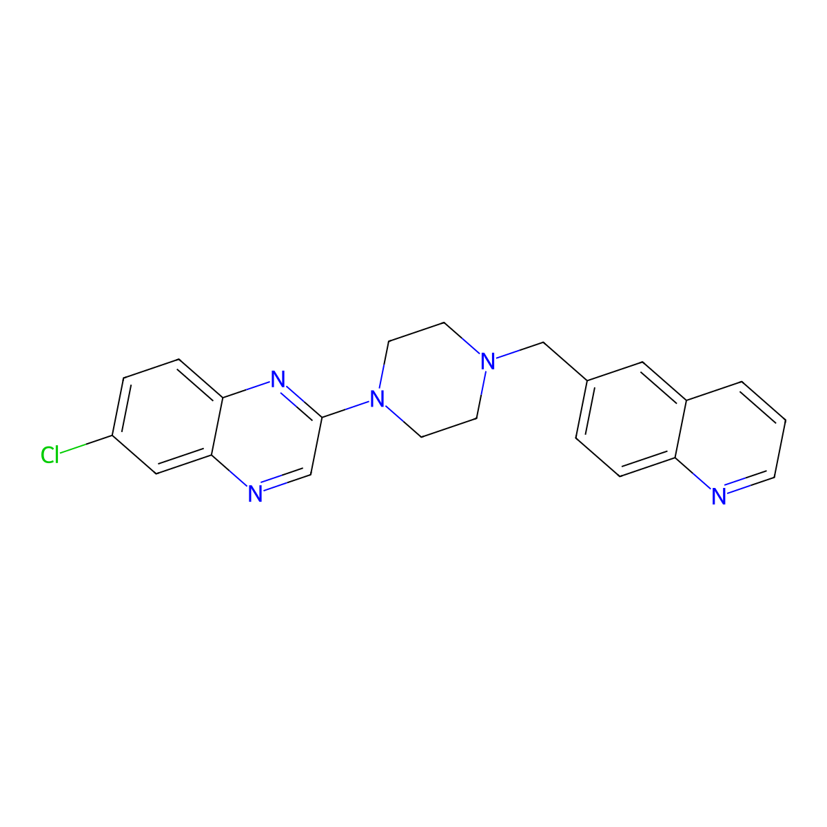 6-Chloro-2-{4-[(quinolin-6-yl)methyl]piperazin-1-yl}quinoxaline molecular structure, CAS 3030807-12-3