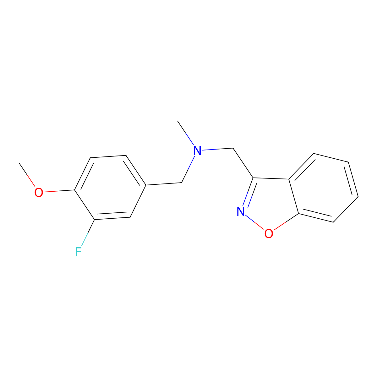 [(1,2-Benzoxazol-3-yl)methyl][(3-fluoro-4-methoxyphenyl)methyl]methylamine molecular structure, CAS 3030807-28-1