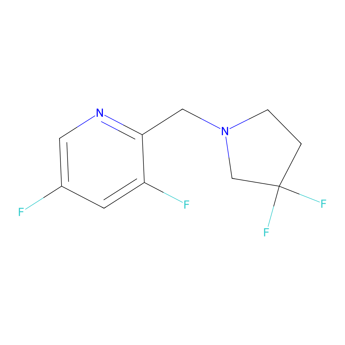 2-[(3,3-Difluoropyrrolidin-1-yl)methyl]-3,5-difluoropyridine molecular structure, CAS 3030807-33-8
