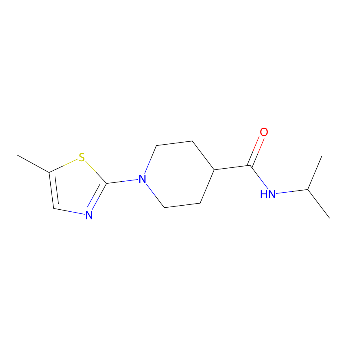 1-(5-methyl-1,3-thiazol-2-yl)-N-(propan-2-yl)piperidine-4-carboxamide molecular structure, CAS 3030807-37-2