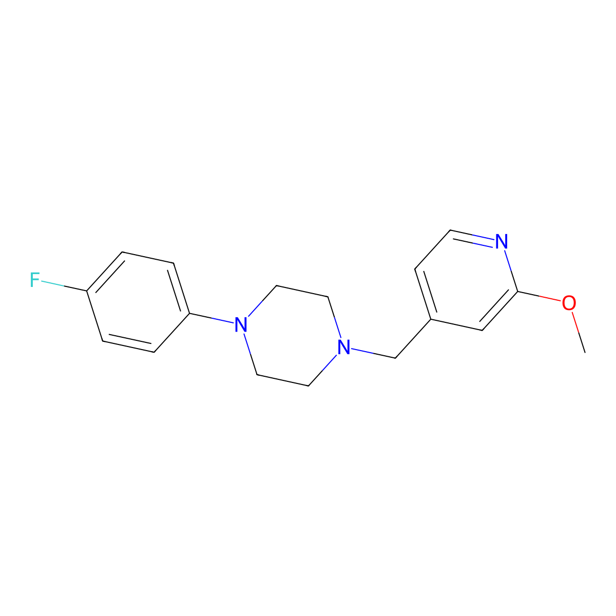 1-(4-Fluorophenyl)-4-[(2-methoxypyridin-4-yl)methyl]piperazine molecular structure, CAS 3030807-42-9